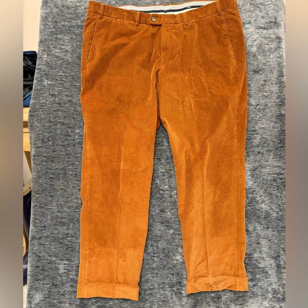 HILTLMen's Burnt Orange Corduroy‎ Pants